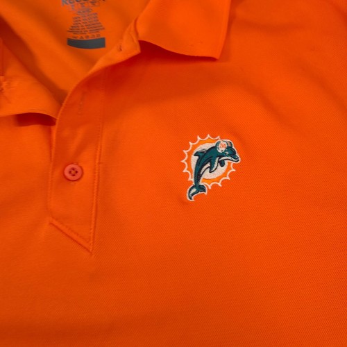 Miami Dolphins NFL Team x Reebok Herren Orange Kurzarm Polo Gr. XL genähtes Logo - Bild 11 von 16