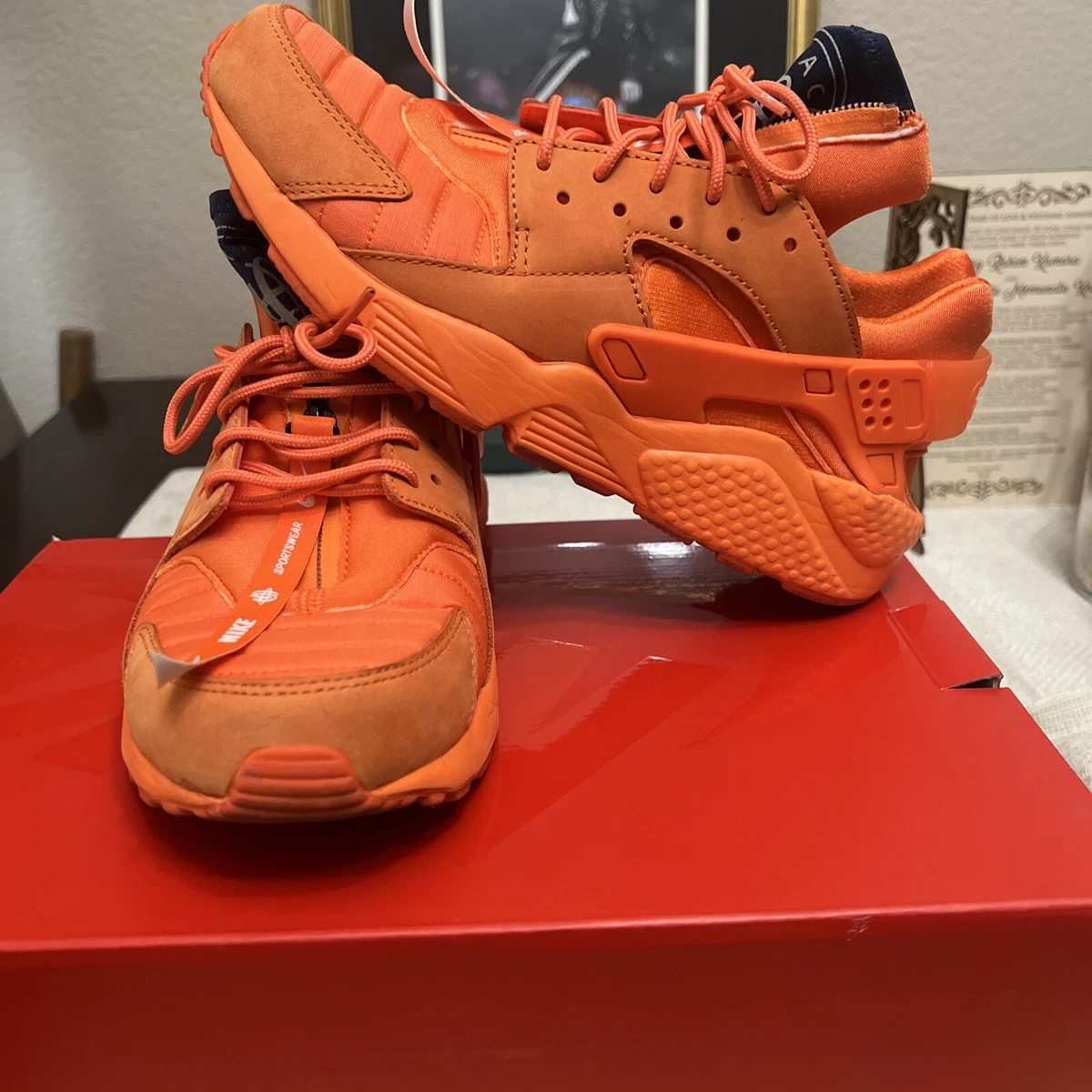 NIKE Air Huarache Run QS Chicago Orange Blaze SZ 8.5 AJ5578 800