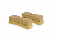 Naturolic All-Natural Wooden Scrub Brush Set  Tampico Bristle Brush  Set of 2