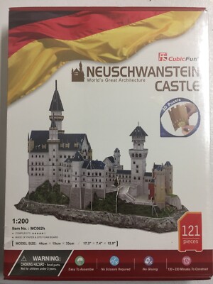 New CubicFun 3D Puzzle Neuschwanstein Castle (Germany) 98 Pieces MC062h-2