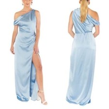 Show me your Mimi Jodie Maxi Dress in Steel Blue Luxe Satin size xl bridesmaid