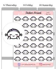 Skincare Planner Sticker, Moisturise Sticker, Me Time Sticker, Self Care Sticker