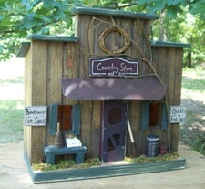 Country Store , Lighted House , Primitive Birdhouse , Antique Quilt , Farmhouse