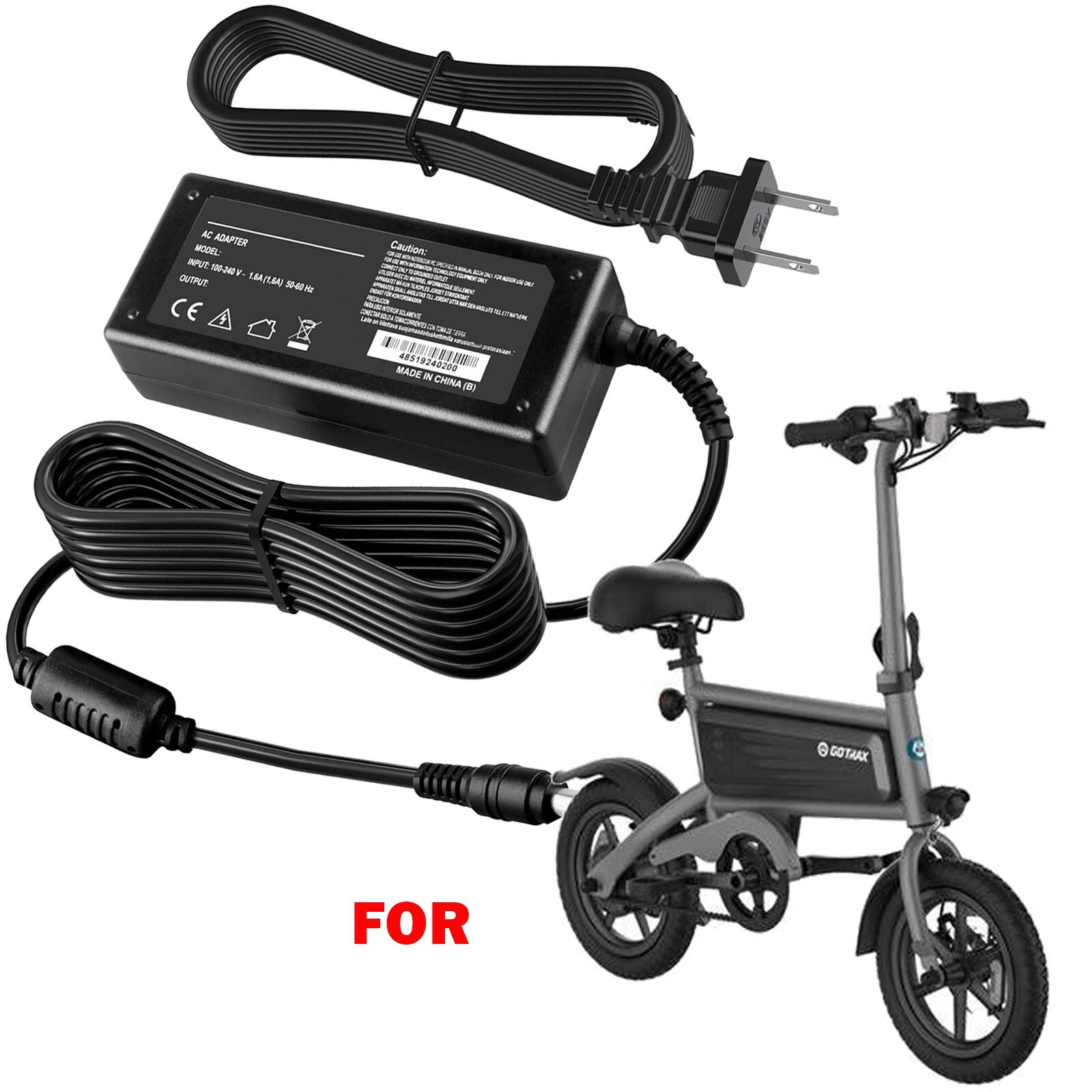 Adapter FOR Gotrax Shift S2 Electric Bike AC/DC Charger Power Supply