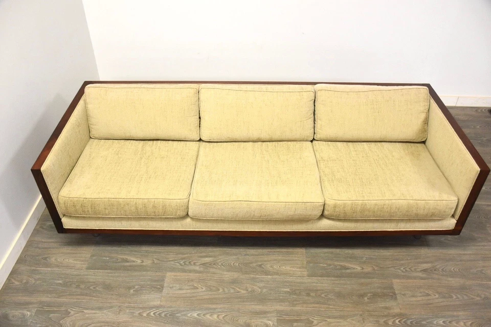 Sofá moderno estilo pau-rosa e cromado meados do século Milo Baughman - Imagem 4 de 4