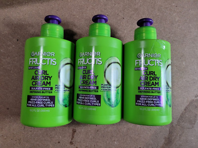 Garnier Fructis /Curl Air Dry Butter Cream / Sulfate Free/All Curl Types/3 Pack