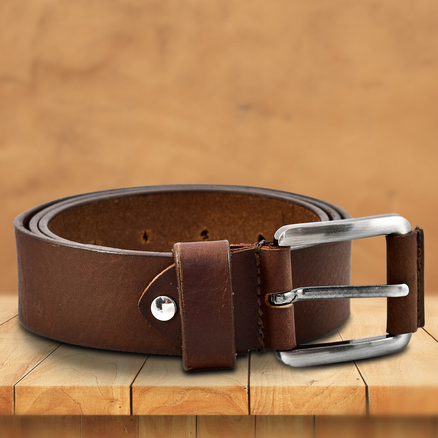 Leather Mens Belt Belts Real New Genuine Buckle Trouser Brown Black ...