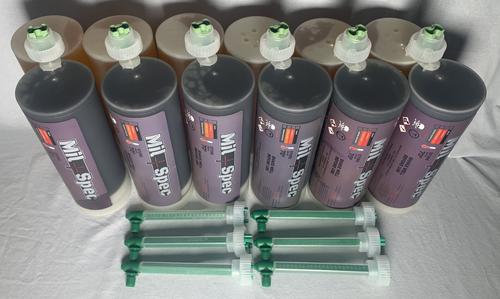 (6) Professional Mil-Spec 2-Part Polyurea Black Spray-In Bedliner Cartridges