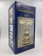 Vtg In Box Christmas 3 Tier Pyramid Wooden Candle Windmill Carousel 18”