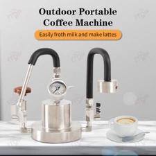 Manual Espresso Maker Stainless Moka Coffee Machine With Milk Frothing Function