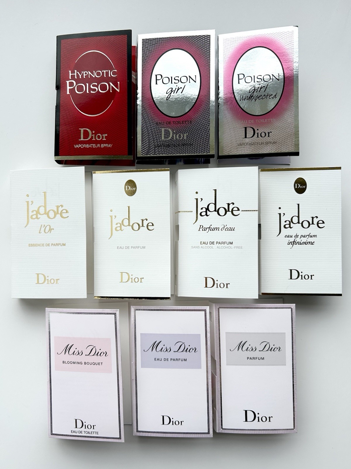 Miss Dior J'adore Poison 10-Piece Perfume Sample Vial Set