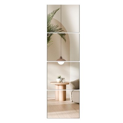 4PCS 14''x12'' Full Length Wall Mirror Tiles,Wall Mirrors Decorative Shatterpro...