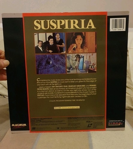 Suspiria Dario Argento NTSC 1989 Laserdisc Uncut Rare Letterbox Edition - Afbeelding 2 van 12