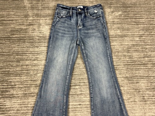 BKE Buckle Jeans Kids 16 Blue Raw Hem Bootcut Adjustable Waist Denim - Picture 2 of 11