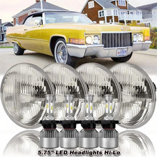 4pcs 5-34 5.75 Led Headlights Hi-lo Beam For Cadillac Deville 1962-1974 White