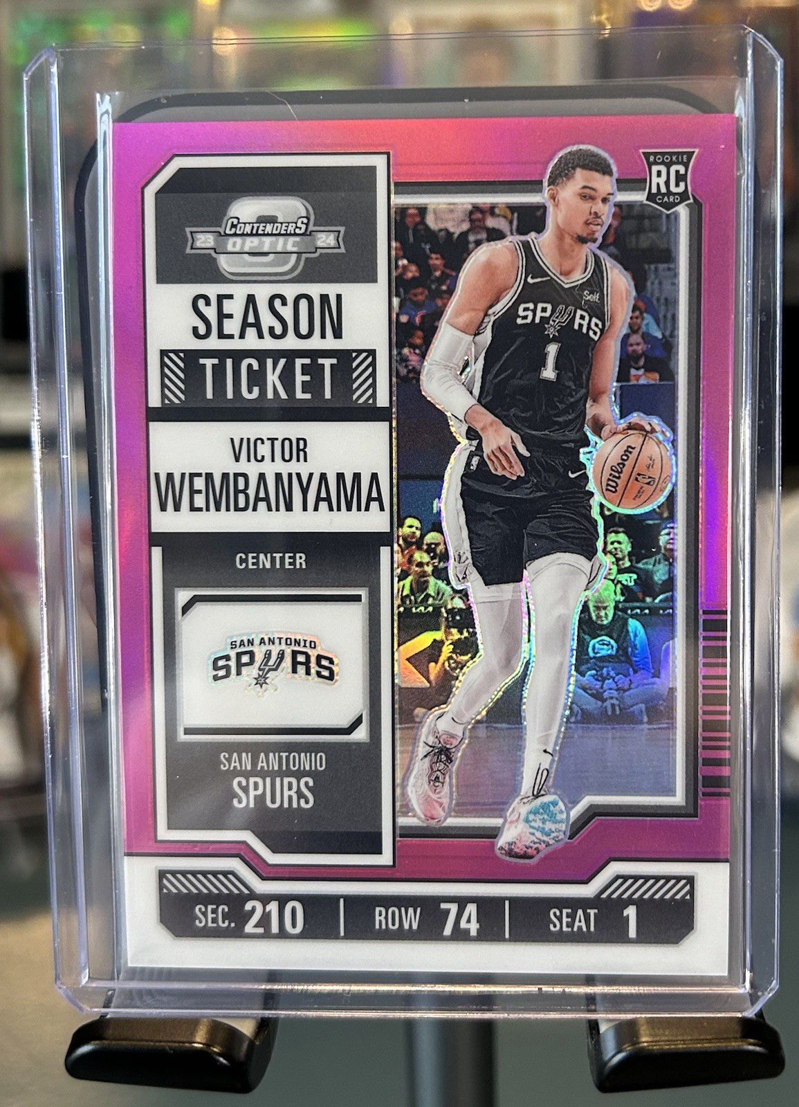 2023-24 Contenders Optic Victor Wembanyama Pink Season Ticket Rookie Card /75