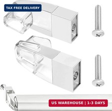 2 Set Clear Acrylic Shower Door Towel Bar Brackets for Alumax Basco Framed