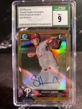 2018 Bowman Chrome Gold Refractor Spencer Howard RC Rookie AUTO 26/50 CSG 9