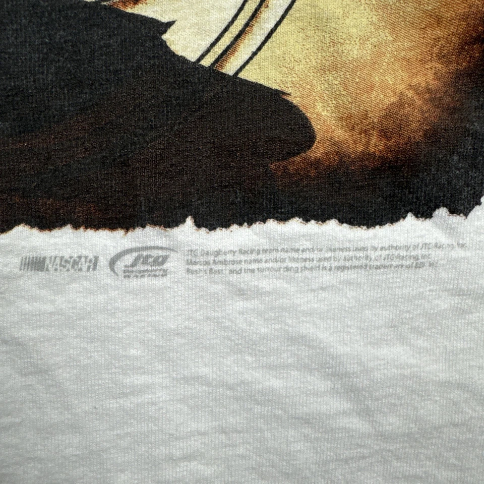 Camiseta Bush's Best Marcos Ambrose #47 Racing Blanca Talla Mediana Chase Auténtica Foto 4 de 4