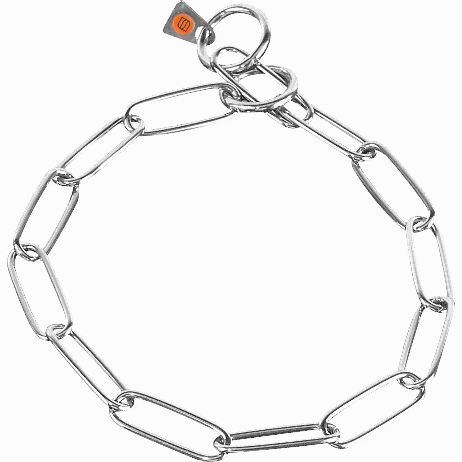 Collier de dressage à maillons longs anti-nœuds en acier inoxydable pour grand chien