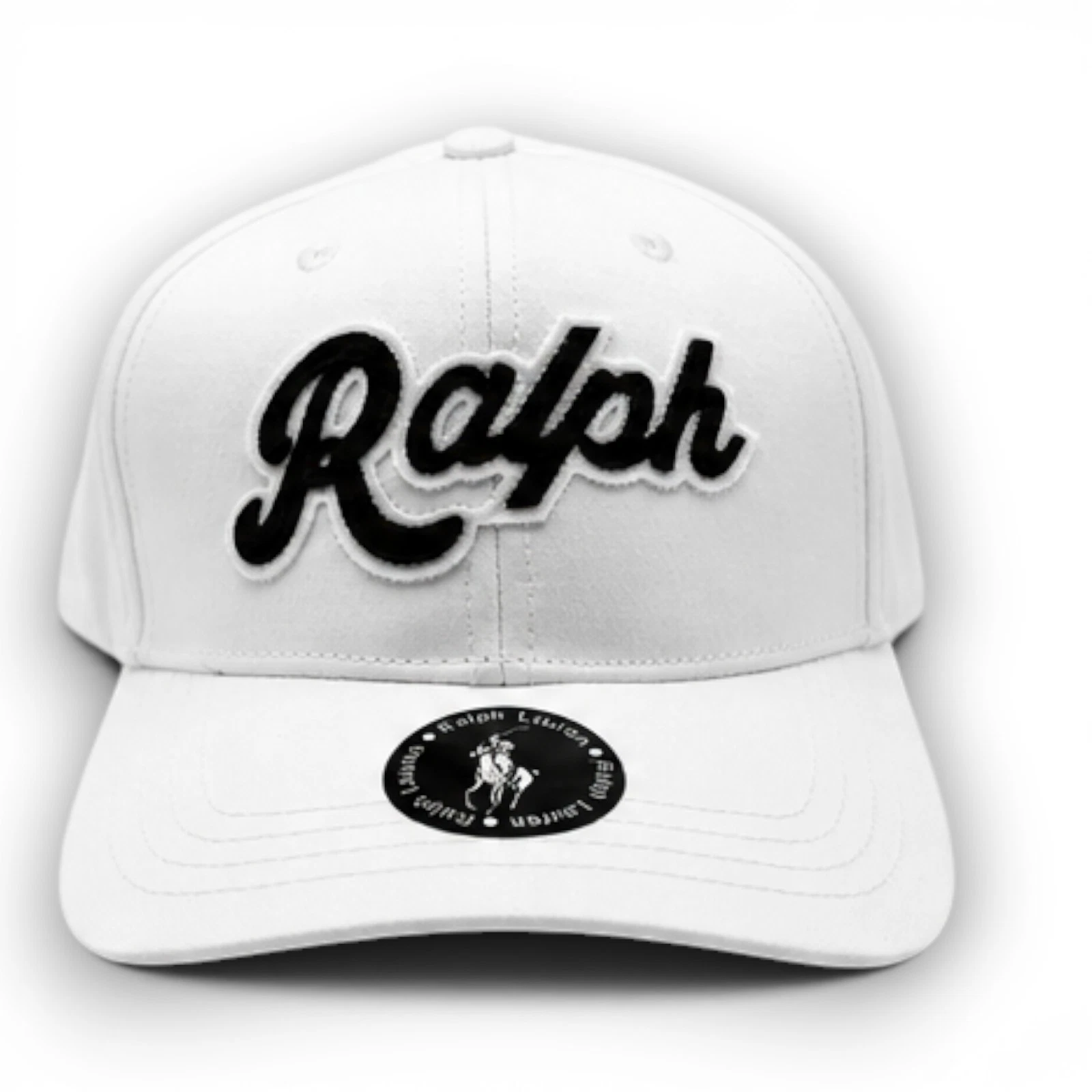 Polo Ralph Lauren "Ralph" Applique Twill Ball Cap Hat White Navy NWT