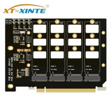 PCI-E 4.0 4x4 to M.2 4-Bays Expansion Card for M.2 NVMe Solid State Drive Card