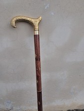 Wooden Walking Cane Brass Derby Handle Vintage Style Walking Stick Gift for Men