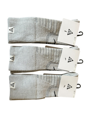 *3 PACK* Nike ACG Outdoor Cushioned Crew Socks DV5465-100 Men s Size M (6-8) NWT