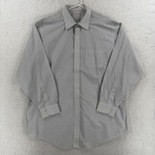 Brooks Brothers Shirt Mens 17.5 34/35 Blue Check Non Iron Long Sleeve Dress