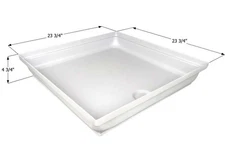 Icon 15235 Shower Pan SP2424-PW Center Drain - Polar White