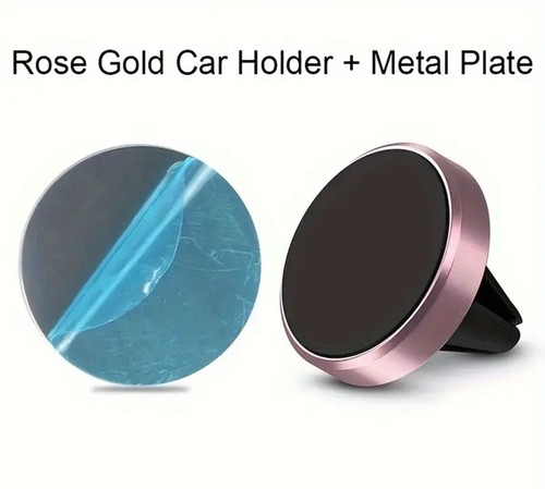Rose Gold Magnetic Car Phone Holder – Dashboard/Vent, Universal Strong Mount - 第 1/3 張圖片