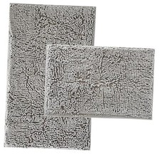 Bathroom Rugs Sets 2 Piece Plush Chenille 32"L x 20"W  24"L x 16"W Ash Gray