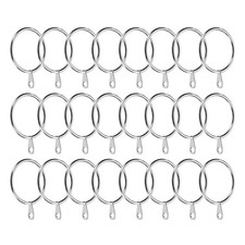 24 Pcs Curtain Rings, 1.5" ID Drapery Curtain Rings for Shower Curtain, Silver
