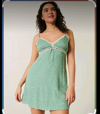 Hollister Damen Babydoll Kleid S grün gepunk...