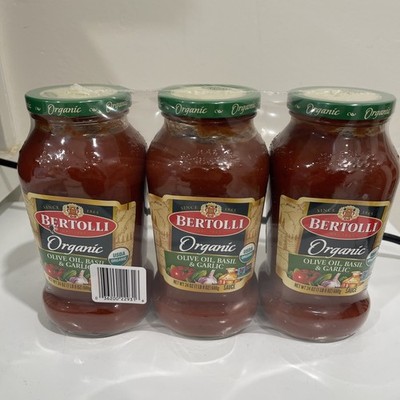 3 Pack Bertolli Organic Pasta Sauce with Olive Oil, Basil and Garlic, 24oz