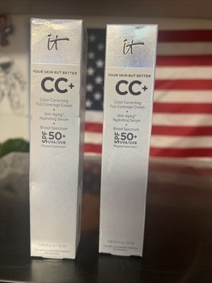 IT Cosmetics Your Skin But Better CC Full Coverage Cream SPF50 Medium 2 Pack