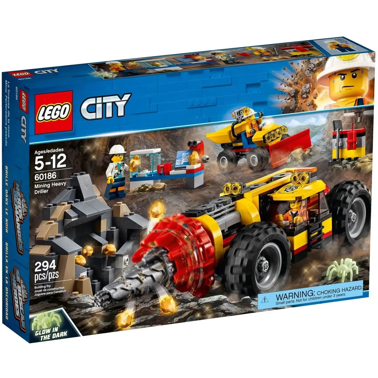 LEGO City Mining Heavy Driller Construction Toy Set 60186 for Kids  