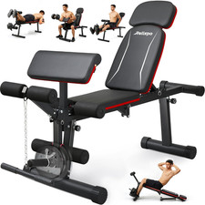 Upgraded Adjustable Weight Bench with Leg Extension and Leg Curl, 9 Back Positio