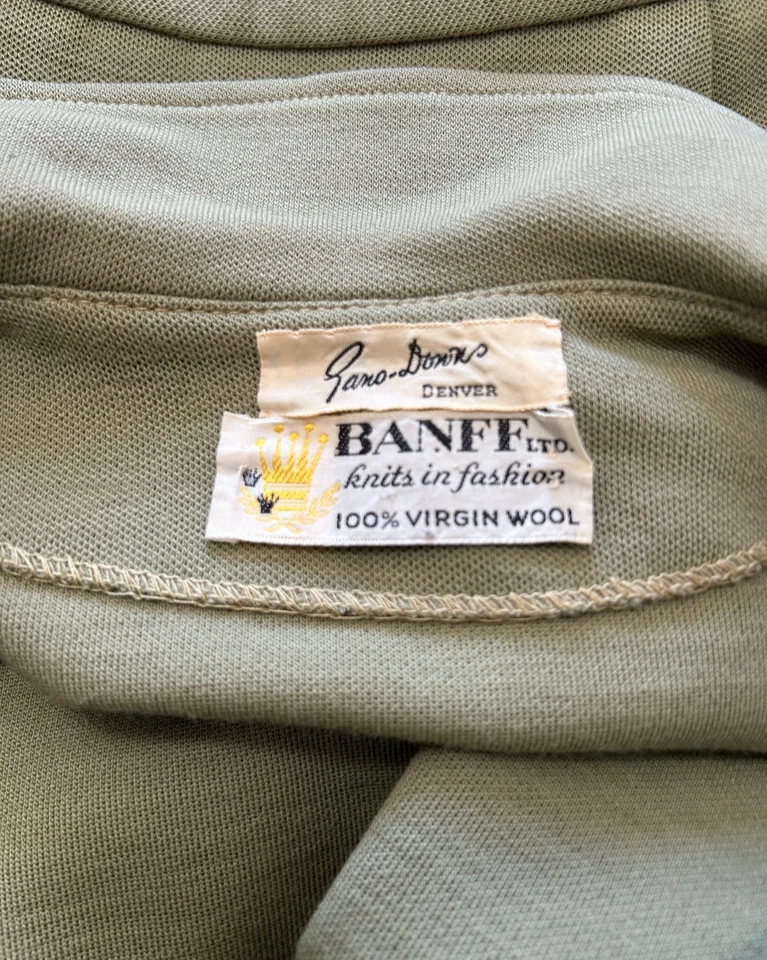 60s 70s Banff Wool Skirt Suit Green Size X-Small Double Breasted Jacket 2-Piece - Image 4 of 4