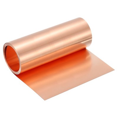 Pure Copper Sheet Roll, 0.2mm 24Ga Thick T2 8Ft x 8in Copper Strip for Craft
