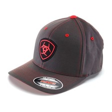 ARIAT Men's Gray Red Flex Fit Hat Small-Medium