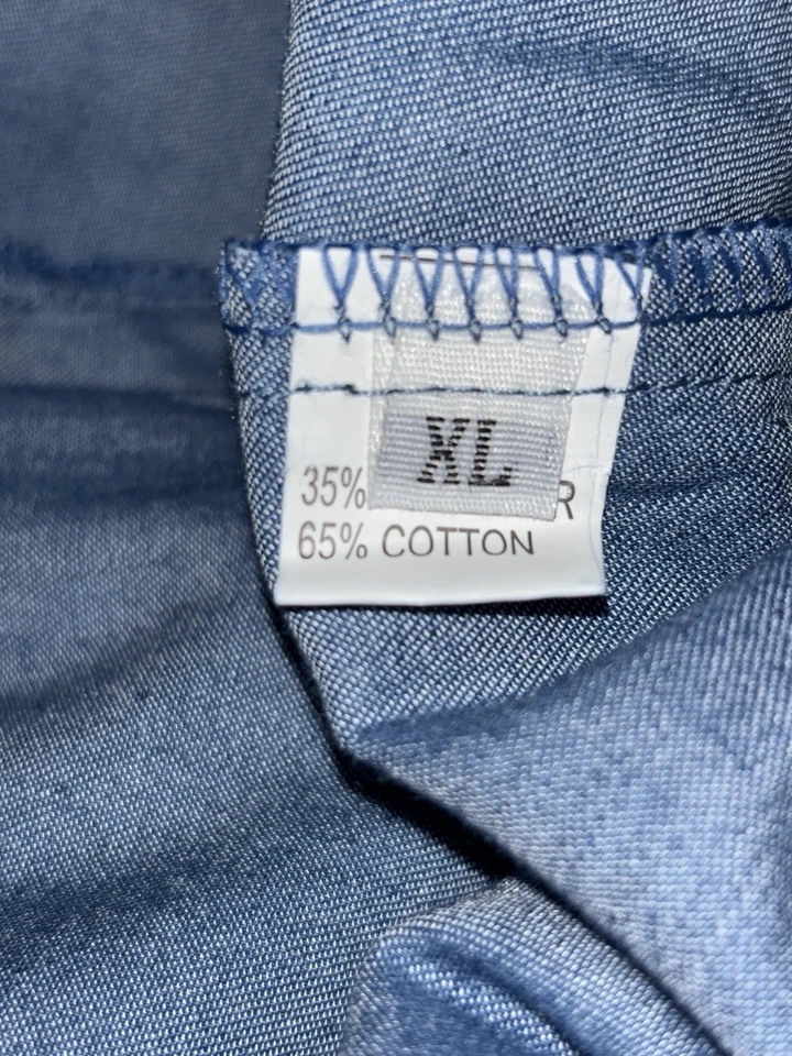 Mujeres Cambray Tirantes Denim Harén Mono Talla XL Informal Playa Básico Todos los Días Foto 3 de 4