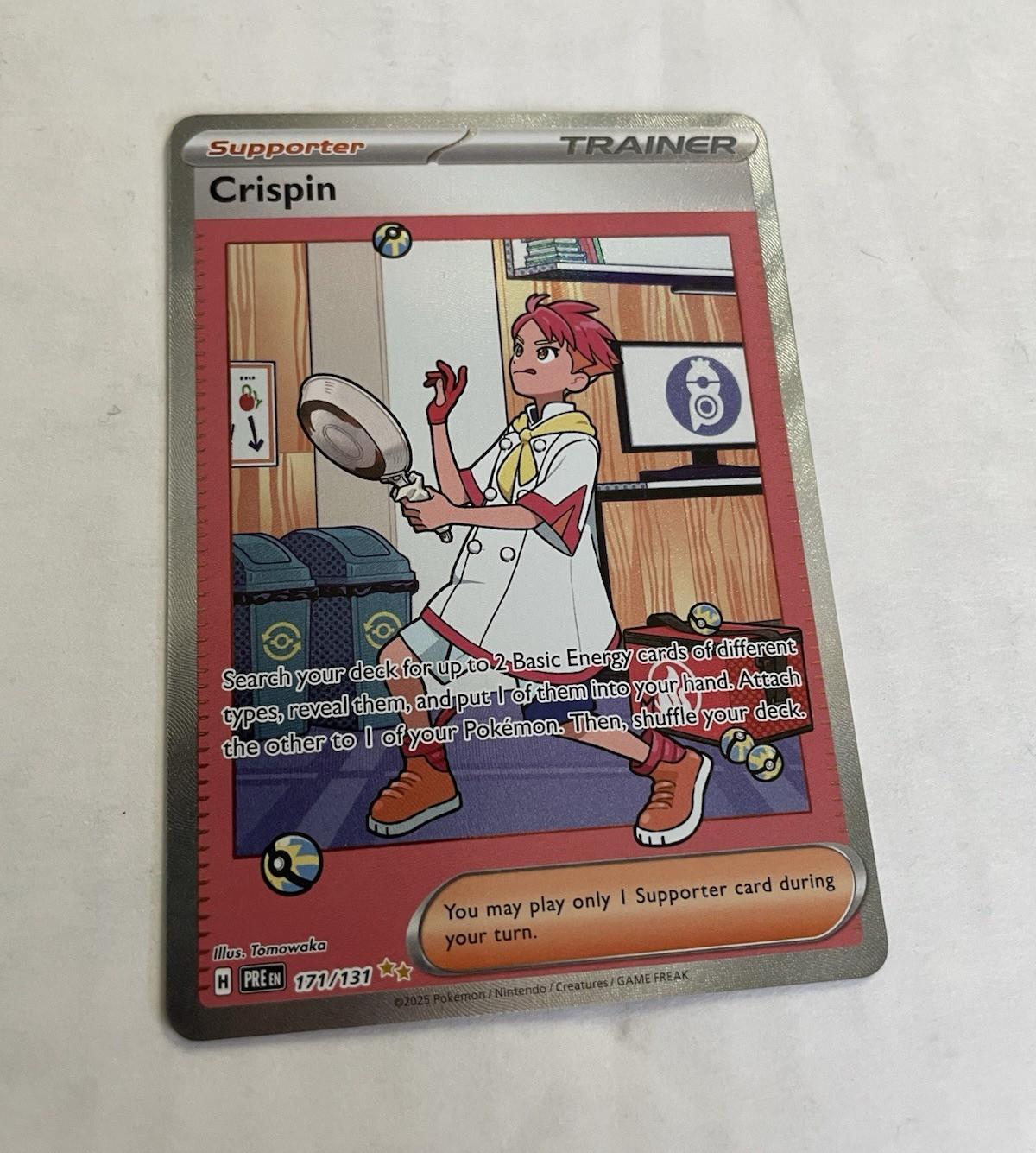 Pokemon Crispin 171/131 Prismatic Evolutions Rare English Holo Full Art Trainer
