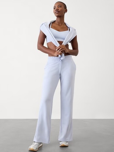 ATHLETA Seasoft Mid Rise Straight Pant XS X-Small | Gossamer Blue #472259 NEW - Picture 4 of 8