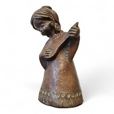 Mädchen mit Mandoline I Figur aus Achatit I Vintage 60er Jahre I Handarbeit