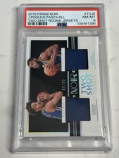 2019-20 Panini Noir Jordan Poole Rookie Patch /99 Dual Eric Paschall - PSA 8