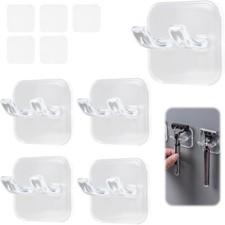 5 Pcs Razor Holder for Shower Shaver Hooks wall Self Adhesive Transparent
