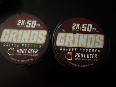 Grinds Coffee Punches Root Beer. 2 Cans 36 Pouches