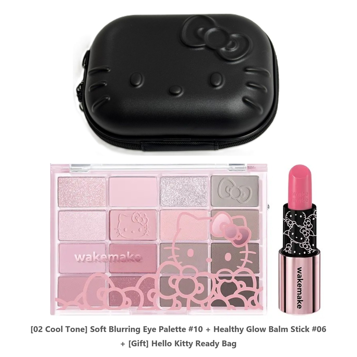 WAKEMAKE Lip & Eye Kit HELLO KITTY BLACK Edition K-Beauty | eBay