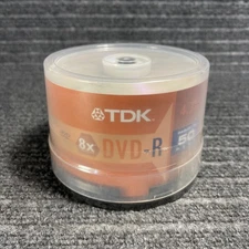 TDK DVD-R 8x 4.7GB 120 Min 50 Pack Spindle Blank Recordable Discs NEW/SEALED